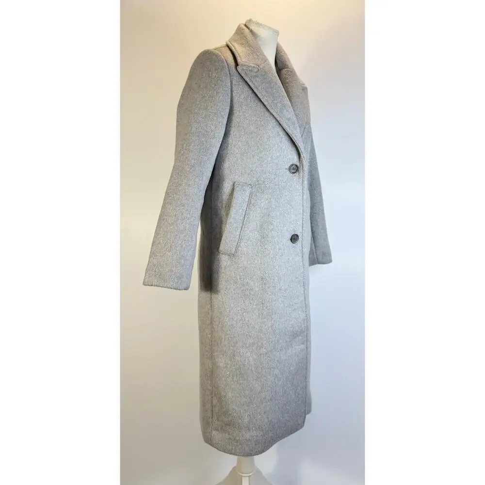 Abercrombie Wool Blend Tailored Coat Gray Women’s XXS Petite Luxury Old Money